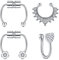 AceFun gefälschter Nasenring billig, Edelstahl Herzanhängerkein Piercing durchstochener Septum Nasenring 16G 1,2 mm 10 mm 14mm Silber Clip Faux Septum Nasenring Nicht Piercing