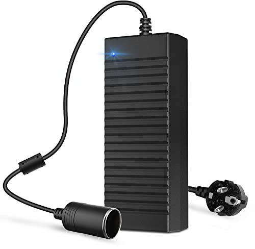 KFZ Netzadapter, 120W 12V 10A AC-DC Spannungswandler, 230V auf 12V Adapter, Netzteil für Zigarettenanzünder, Umwandler 230 auf 12 Volt