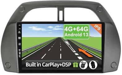 YUNTX [4GB+64GB] Android 14 Autoradio für Toyota RAV4 (2001-2006)-2 Din-[Integriertes Wireless CarPlay/Android Auto/DSP/GPS]-Kamera+MIC-DAB/IPS/Lenkradsteuerung/MirrorLink/WiFi/USB/4G/360 Kamera