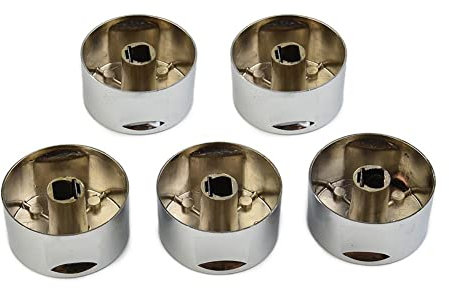 ZYWUOY 5 pomelli rotondi in lega di zinco, manopole per piano cottura a gas, color argento, accessori per la cucina di casa
