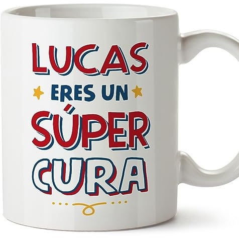 MUGFFINS Tazas Personalizadas para CURA hombre - En Español - Eres Súper - 11 oz / 330 ml - Regalo Personalizable original y divertido