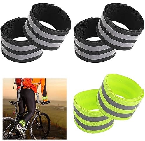 6 Pièces Serre Pantalon Velo Clip De Pantalon Réfléchissant À Vélo Pince À Pantalon Pince pour Chaîne De Vélo Pinces À Vélo Réfléchissantes Protection De La Sécurité(Noir 4, Vert 2)