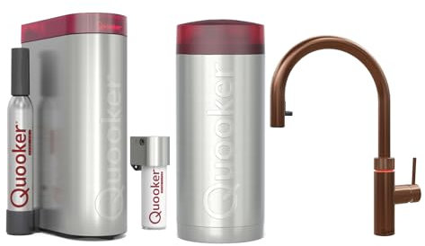 Quooker mit Reservoire COMBI+ und CUBE kochend Wasserhahn (Flex, Kupfer Rosé)