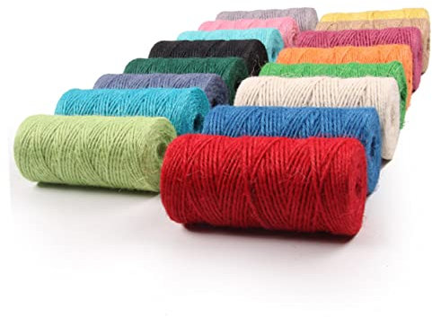 OSALADI Cuerda De Yute Para Manualidades Hilo De Macramé Cuerda De Arpillera Hilo De Yute De Colores Yute Natural Hilo De Jardín Soga Hilo De Hilo De Yute Cuerda De Algodón