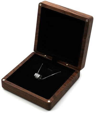 youjia Holz-Armband-Box Schwarzer Samt-Schmuckständer Massivholz Flaches Schmucktablett Armband Geschenkboxen Schmuckschatulle aus Holz für Verlobungs Jahrestag Valentinstag Geschenkbox
