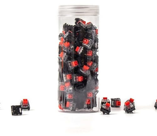 DucKey Kailh Box V2 Switch, White Clicky/Brown Tactile/Red Linear 5Pin MX Switch for Mechanical Keyboard (Color : Red, Size : 110PCS)