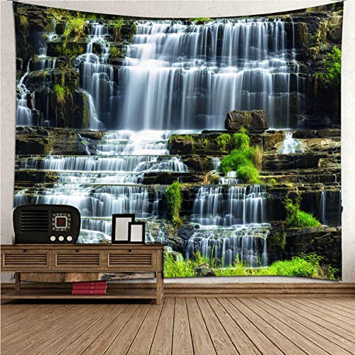 CEVAN Tuch Wandbehang Wand Teppich Klein Naturthema Wasserfall Wandteppich XXL Natur Wanddekoration Kinderzimmer Kunst Dekorationen Decke Wandbehang Stoff Mehrfarbig 150x130cm