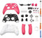 Hzxkqmil Carcasa de Repuesto para Xbox Series X/S Controller - Kit de Carcasa Completa Incluye Funda de Cáscara Marco Central Rieles Laterales Botones ABXY Parachoques LB RB Accesorios (Rosa)