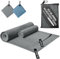 GUHAOOL Toalla de Microfibra, Toalla de Viaje de Microfibra, Toalla Microfibra 180x80 cm + Toalla Pequeña 100x50 cm, Toalla de Viaje Ligera y Compacta para Playa, Camping, Yoga y Sauna (Gris Oscuro)