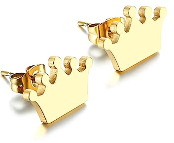 Bishilin Ohrstecker Edelstahl, Damen Ohrringe Krone Ohrstecker Nickelfrei für Mädchen Gold Rosegold Silber