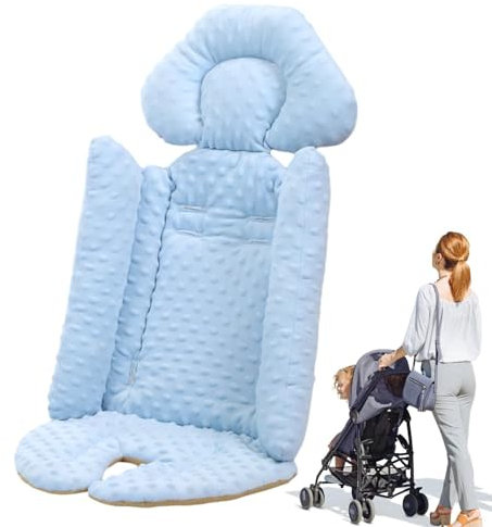 Kinderwagenkissen für Kinderwagen - Sitzauflage für Kinderwagen 84x41 cm - bequemer Sitzbezug mit Kopf, Kinderwagenkissen