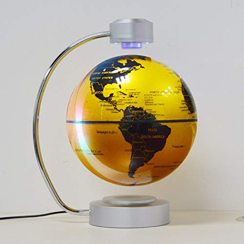 FZHQNZJF Weltkugel, 20,3 cm, Maglev-Globus, selbstdrehende Weltkarten, englische schwebende Globus-Levitation, magnetisch schwebende Karte, Geographie, Bildung, Deko-Erdkugeln