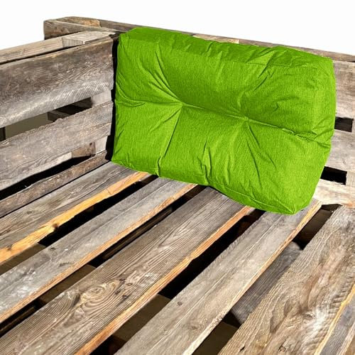 Bananair - Cuscino per pallet esterno confortevole - Tessuto resistente, anti-UV e idrorepellente - Ideale per salotto da giardino all'aperto, balcone, terrazza (cuscino angolare, 60 x 40 cm, verde)