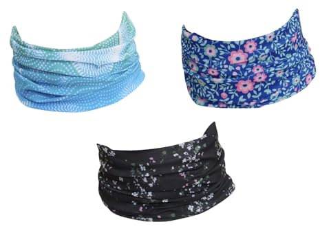 Hilltop 3 x Motorrad Multifunktionstuch, Schlauchtuch, Sport-Halstuch, Bandana / 3-er Set in aktuellen Designs, 3er Set:Flower Arranging