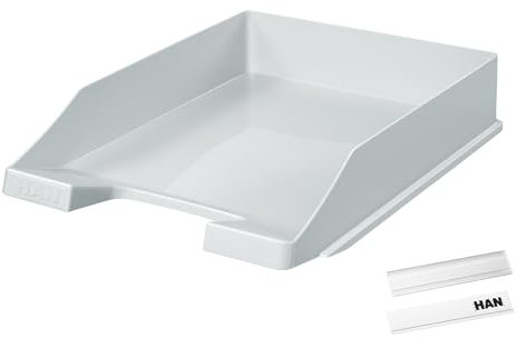 Briefablage Klassik inkl. Schildchen 1021, je 10 STÜCK, Moderne und stapelbare Ablage im frischen Design bis Format A4/C4, 1027-X-11, Lichtgrau