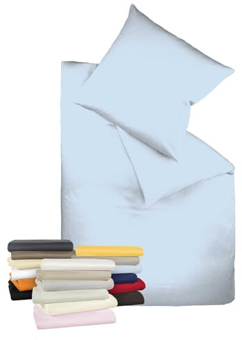 liebling Bettwäsche Interlock Jersey 155 x 220 cm, Farbe bleu, Bettbezug aus 100% Baumwolle, edler Glanz, waschbar 60 Grad, Ökotex 100