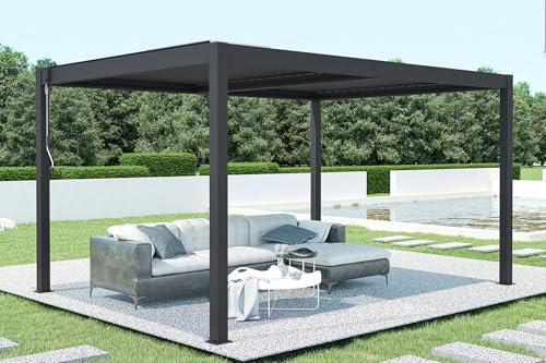 Cazeboo Pergola bioclimatique Santa 4x3m Aluminium Gris