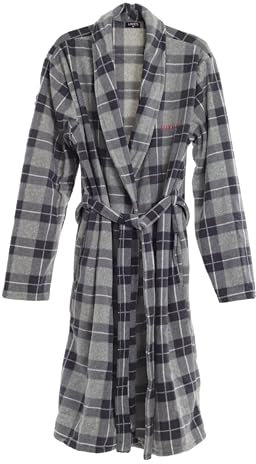 Viterbo Biancheria Vestaglia Uomo da Camera LMW00329 in Morbido Pile Invernale Lunga (Antracite, XL)