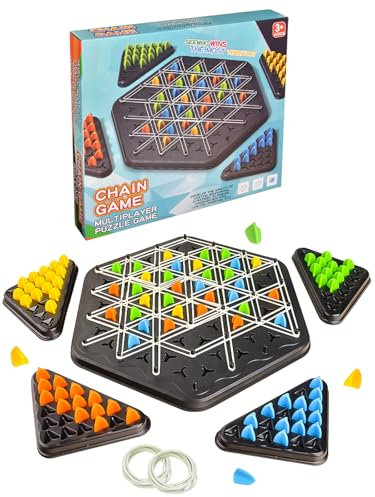 Linkgood Triggle Spiel, Triggle Geometrisches Schachspiel, Gummiband Dreieck Brettspiel, Triggle Spiel Schach, Desktop Brettspiel, Urlaubs- oder Geburtstagsgeschenk Game für Erwachsene und Kinder