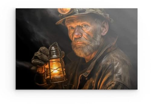 Wandbild auf Photoboard | Bergmann des Ruhrgebiets Hanger Set for Plates 75 x 50 cm