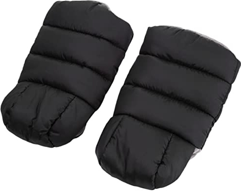 OFFIGAM Warme Kinderwagenhandschuhe Fäustlinge Winddicht Kuschelig Schwarz Babyhandschuhe Winter Kinderwagenfäustlinge Für Standard Kinderwagen Und Fahrradanhänger