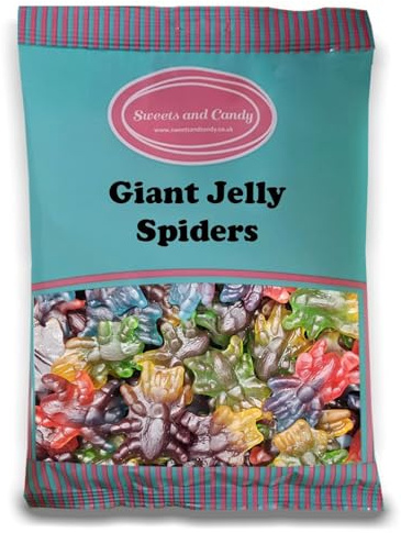 Sweets and Candy® Giant Jelly Spiders 1Kg - Giant Fruity Jelly Spiders Halloween Sweets – 1kg Bulk Bag of Spooky Gummy Treats – Candy for Trick or Treat on Halloween, Parties & Pick and Mix