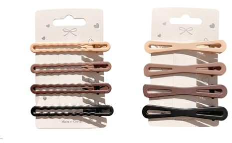 haarklammer Damen flach Metall 8ps Morandi klein haarspangen mädchen Mode hairclips haarschmuck Friseur Hairdressing duckbill hair clips No Trace Haar accessoire (Wave+8 digits)
