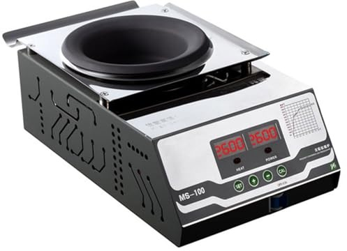 Creuset à souder électrique, bain d'étain en titane sans plomb – Chauffage rapide, conception anti-brûlure, for la réparation électronique, le bricolage, le soudage et la fusion(Stainless Steel,250W)