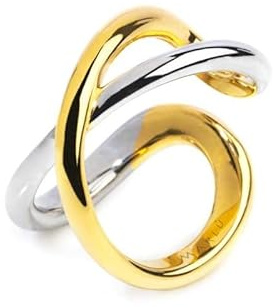 NADIR Marlù 33AN0046GS-12 Damen-Ring, zweifarbig, Stahl, Gold und Silber