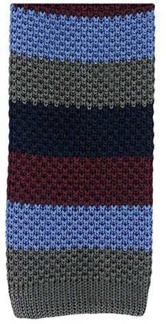 Graugestreifte dünne Seiden-Strickkrawatte von Michelsons