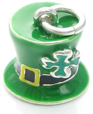 Irisch Glück Hut Sterlingsilber Amulett .925 x 1 Irland Kobold Mütze pjpc545