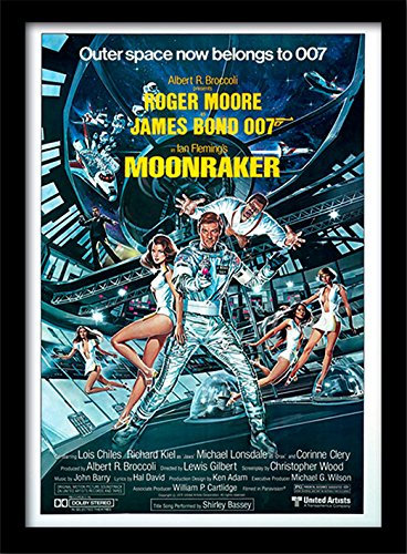 James Bond Gerahmter Kunstdruck, mit Motiv, englischem Text Moonraker, A3