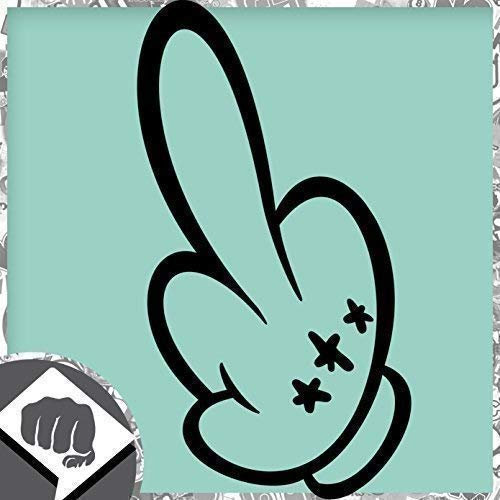DBSPNCR Mickey Mittelfinger - Stinkefinger Hand Sticker Aufkleber - Dub DUBWAY (innenklebend, schwarz)