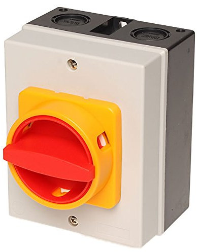 KlingerBorn 3-poliger Hauptschalter & Not-Aus-Schalter | 11kW 32A | Gelb/Rote Handhabe| Sicherheitsstandard & IP54/IP67 Schutz| Deutsche Qualitätssicherung