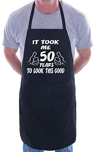 Print4U 50th Birthday It Took 50 Years BBQ Cooking Funny Novelty Apron Black