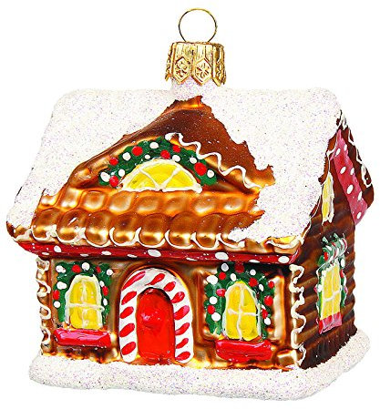 PPH 'IMP' Christbaumschmuck Figuren Essen Christbaumschmuck (Lebkuchenhaus 7.5cm) Figuren Essen Christbaumkugeln Weihnachtskugeln Weihnachts-Baumschmuck Baumkugeln Deko Luxus