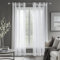 Deconovo Ösenvorhang Leinenoptik Transparent Vorhang Gardine Voile, 240x140 cm(HöhexBreite), Weiß, 2er Set
