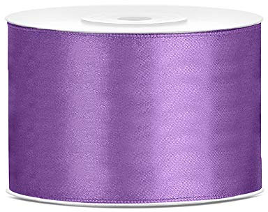 DaLoKu Satinband 6/12/25/38/50/100mm x 25m Geschenkband Schleifenband, Größe: 50mm x 25m, Farbe: Lavendel