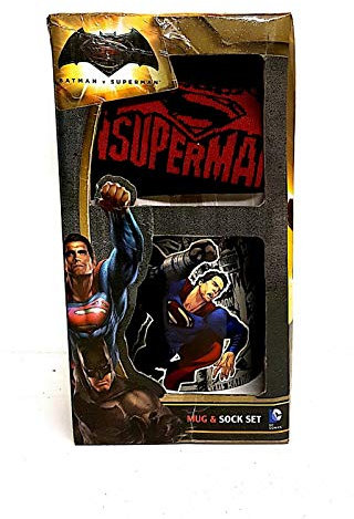 BB Designs DJ-WF-MSS Batman & Superman Mug & Sock Set, Ceramic