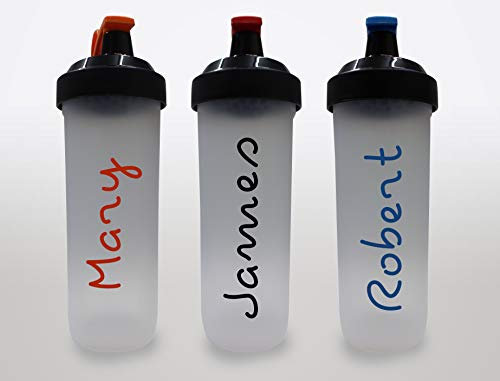 Personalised Shaker Water Bottle with Flip Lid Island Inspired Add ANY Name Perfect For Gym, Kids, School Any Occassion (Black/Red)