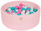 MEOWBABY Piscina de Bolas 90X30cm/200 Bolas ∅ 7Cm Piscina de Bolas Certificada para Niños Hecha en EU Hellrosa: Weiße Perle/Türkis/Hellrosa/Minze