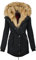 Navahoo 2in1 Damen Winter Jacke Parka Mantel Winterjacke warm Fell B365 [B365-Sweety-Schwarz-sF-Gr.XS]