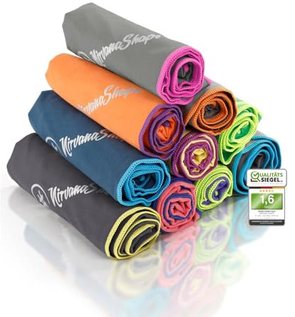 NirvanaShape Mikrofaser Handtuch - Reisehandtuch, Badetuch für Urlauber - kompakte, schnelltrocknende Microfaser Handtücher als Strandtuch, Sporthandtuch - für Reisen, Camping, Sport - 180 x 90 cm