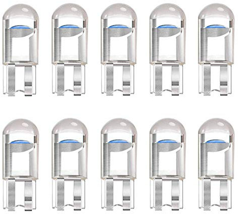 Noobibaba 501 LED Bulbs W5W Bulb, T10 194 168 2825 Number Plate Light LED Side Light, Blue Colour 0.5W 12V DC Wedge Base 10-Count
