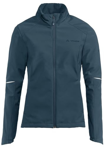 VAUDE Damen Softshelljacke Wintry Jacket IV, wärmend, winddicht, atmungsaktiv und wasserabweisend, dark sea, 46