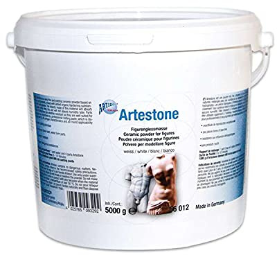 Artestone-Figurengiessmasse, Weiß, 5kg, für steinharte, wetterfeste Figuren, Skulpturen, Haustür- und Namensschilder