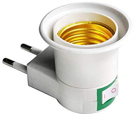 Livecitys Bases De Douille De Lampe Vis Ampoule Douille Adaptateur Adaptateur Convertisseur avec Interrupteur Marche-arrêt Prise UE Prise européenne