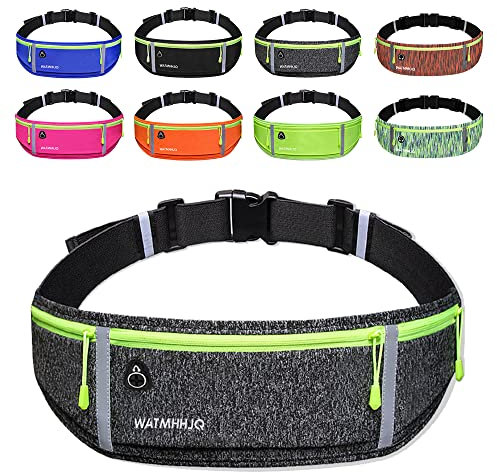 Sac Banane de Course, Ceinture Running Smartphone Portable, Sac Banane étanche pour la randonnée, Fitness, Voyages, réglable(Gris)