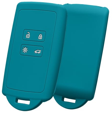 kwmobile Schlüsselhülle für Renault 4-Tasten Smartkey Autoschlüssel (nur Keyless Go) Hülle - Autoschlüssel Schlüssel Hülle aus Silikon - Schlüsselschutz Gehäuse in Petrol