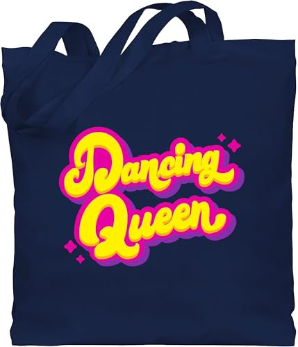 Shirtracer Baumwolltasche - Vintage Retro - Dancing Queen I Tänzerin Geschenk Tanzliebhaber - Unisize - Navy Blau - stoffbeutel stofftasche beuteltasche jute jutebeutel bag tote henkel totebag bags